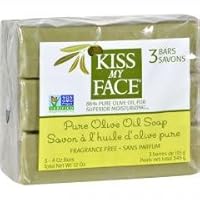 Pure Olive Oil Bar Soap, Fragrance Free, 12 Oz by Kiss My Face (Pack of 3)