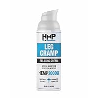 Leg Cramp Support 2000mg Hemp Cream Maximum Strength Relief for Legs Calf, Knee, Foot w Magnesium Arginine Lavender Menthol Made in USA Natural Formula 2.1oz
