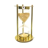 Vintage Brass Antique Hourglass Yellow Sand Timer Brass Handmade Nautical Antique Maritime 5.5