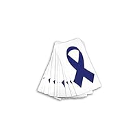 Small Dark Blue Ribbon Decals- Dark Blue Ribbon Awareness Decals for Colon Cancer, Arthritis and Child Abuse Awareness - Use on Your Helmet or Vehicle for Awareness & Fundraising- 25 Decals