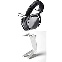 M-200 ANC Noise Cancelling Wireless Bluetooth Over-Ear Headphones, Matte Black with Free V-Man Universal Headphone Stand - Silver
