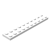 Classic White Plates Bulk, White Plate 2x10, Building Plates Flat 100 Piece, Compatible with Lego Parts and Pieces: 2x10 White Plates(Color: White)