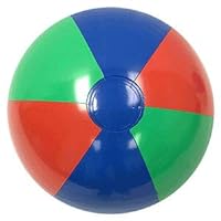 24-Inch Deflated Size Red Green & Blue (RGB) Beach Ball - Inflatable to 18-Inches Diameter