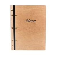 Inko Horeca - Wooden Menu Holder - Menu Book for Restaurant - Hard Folding Menu Covers - Oak Coloured Menu - Wooden Cafe Menu Folder Book for Bar - Bar Menu Sign - Oak