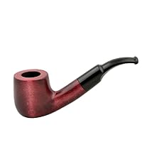 Classic cherry colour curved tobacco pipe made of pear wood Mr. Brog N39