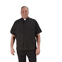 Panama Short Sleeve Clergy Shirt (Black, 20)