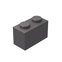 Classic Brick Block Bulk, Dark Gray Bricks 1x2, Building Bricks Flat 100 Piece, Compatible with Lego Parts and Pieces: 1x2 Dark Gray Bricks(Color:Dark Gray)