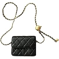 Mini Belt Bag Waist Bag for Women Fashionable Small Waist Bag Belt Bags for Women Trendy Y2k Accessories (Black,Large)