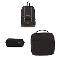 JanSport Back to School Backpack Bundle- Cortlandt, Large Accessory Pouch, Lunch Box