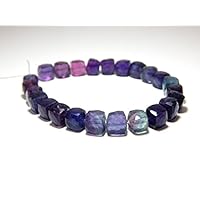Fluorite Faceted 3D Cube Beads Box Shape 100 Persent Natural Gemstone Size 10x9 mm 8.5