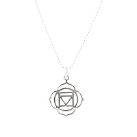 Zoe and Piper Pendants Root Chakra Necklace in Sterling Silver 1mm Bead Chain, 6718 (18 Inches)