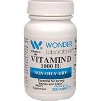 Wonder Labs Vitamin D3 1,000 Iu Non-Oily-Dry Nutritionally Support a Healthy Immune System - 300 Tablets