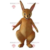 Very funny and smiling brown kangaroo REDBROKOLY Mascot
