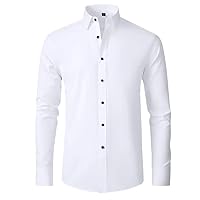 Yellow Stretch Formal Mens Dress Shirts Slim Fit Long Sleeve Shirt for Men Casual Business Shirt Male Chemise