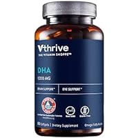 Vthrive DHA Omega Fatty Acids for Brain & Eye Support - 1,000 MG, Omega Fatty Acids, 60 Softgels