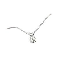 14k White Gold Plated 1/3ct Round Solitaire Simulated Diamond Necklace
