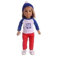 Fashion Suit Cool Casual Suits T-Shirt +Pants +hat Cloth for 18 Inch Doll and 43 cm Doll