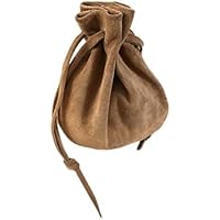 Suede Drawstring Pouch, Leather Drawstring Pouch Bag, Renaissance Carry Pouch Collectibles
