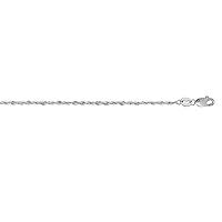 JewelryWeb 14ct Sparkle-Cut Lite Rope Chain Necklace in White Gold Yellow Gold Choice of Lengths 41 46 51 and 1.5mm 2.5mm 2mm