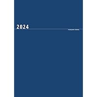 Planejador semanal 2024 : caderno pessoal, Azul escuro (52 semanas): formato grande - Formato A4 | páginas alinhadas | 1 semana em 2 páginas | capa do livro: mate e macia (Portuguese Edition)
