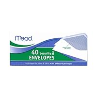 MEAD PRODUCTS, Security Envelope, 4 1/8 x 9 1/2, 20 lb, White, 40/Box