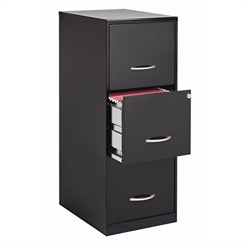 Cooper 3 Drawer Letter File Cabinet in Black