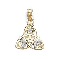 14k Two Tone Gold Small Two Tone Celestial Pendant Necklace Jewelry for Women