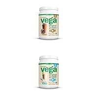 Vega Original Protein Powder, Creamy Chocolate and Creamy Vanilla Bundle - Plant Based Protein Drink Mix for Water, Milk and Smoothies, 32.5 oz