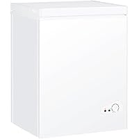 Compact Chest Freezer, 3.5 Cu.Ft. Deep Freezer with Dividers and Basket, Manual Temperature Control, for Home Use, White