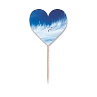 Clouds Bird Blue Sky Art Deco Fashion Toothpick Flags Heart Lable Cupcake Picks