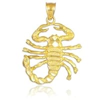 Gold Scorpion Pendant Necklace - Gold Purity:: 14K, Pendant/Necklace Option: Pendant With 20