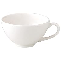 Set of 3, White Cafe au Lait Cups, 4.8 x 2.8 inches (12.2 x 7 cm), 14.1 fl oz (400 cc), 10.1 oz (307 g), Soup Cup, Hotel, Restaurant, Cafe, Western Tableware, Commercial Use,
