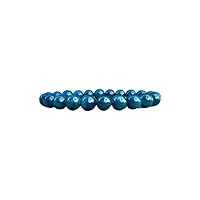 Unisex gem blue apatite10mm round smooth beads stretchable 7 inch bracelet for men,women-Healing, Meditation,Prosperity,Good Luck Bracelet #Code - stbr-03960