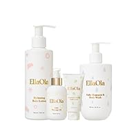 Baby Essentials Care Bundle - Hydrating Baby Lotion, Superfood Shampoo & Body Wash, 100% Organic Massage Oil, and Soothing Diaper Rash Cream