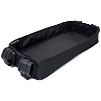 WONDERFOLD Double Sided Stroller Tray for Snacks & Activities Featuring Faux Leather Side for Eating, Polyester Side for Activities, and 4 Kid’s Cup Holders (W4 Series)