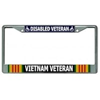 Disabled Vietnam Veteran Chrome License Plate Frame