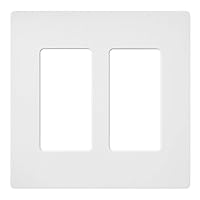 Lutron Claro 2 Gang Decorator/Rocker Wallplate, Satin, Snow (1-Pack) | SC-2-SW