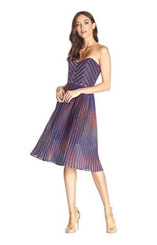 Dress the Population Women's Rosalie Strapless Fit & Flare Pleated Party Dress