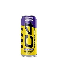 C4 GRAPE FROST (Pack of 3) 16oz Cans Performance Energy Sport + Fitness Energy Drink Zero Sugar 473 ML Per Can (Includes 3 Individual 16oz GRAPE FROST Cans) Sample Pack