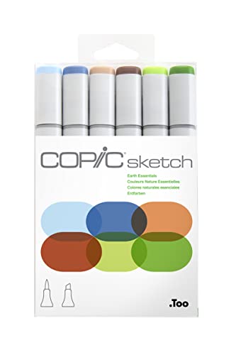 COPIC Sketch Marker, Set of 6 - Secondary Tones