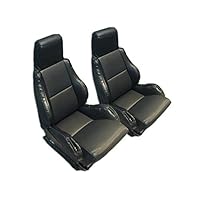 Artificial Leather Custom Made Original fit Front Seat Covers Designed for 84-93 Chevy Corvette C4 Type5 Sport (Black)