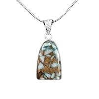 Handmade 925 Sterling Silver Turquoise Gemstone Pendant Necklace Gift Jewelry