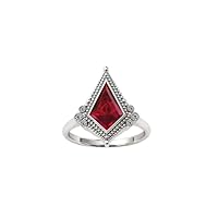 2.5 CT Vintage Ruby Kite Shaped Engagement Ring 18K Gold Ruby Wedding Ring For Women Vintage Art Deco Ruby Antique Wedding Anniversary Ring For Her
