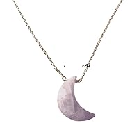 Rainbow Moonstone Crescent Moon Necklace,925Silver Necklace, June Birthstone, Celestial Jewelry, Blue Fire Moonstone