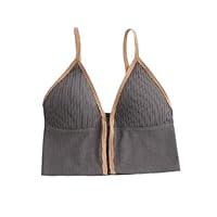 Women Croptops fit for 40-70kg, Sexy One Piece Camisole TubeTop Seamless Sports Tanktop Wireless Lingerie Padded Bra