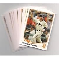 2013 Topps Baseball San Francisco Giants Complete Team Set (30 cards) - Tim Lincecum, Sandoval,Vogelsong, Pence, Zito, Buster Posey, Romo, Lopez, Marco Scutaro, Aubrey Huff, Brandon Crawford, Angel Pagan, Madison Bumgarner, Brian Wilson, Ryan Theriot, Santiago Casilla, Jeremy Affeldt, Madison Bumgarner, Brandon Belt, Andres Torres, Hector Sanchez, Buster Posey NL MVP, Pablo Sandoval, Francisco Peguero RC, Matt Cain, Marco Scutaro, Gregor Blanco shipped in an acrylic case