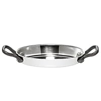 Sanho Sangyo 03111176 Gratin Dish, Silver, 3.5 inches (9 cm), Oval Gratin Plate, Black Handle