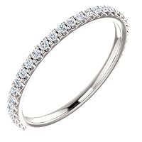 Platinum 1.3mm Polished 0.33 Dwt Diamond Anniversary Band Ring Size 6.5 Jewelry for Women