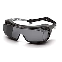 Pyramex Cappture Over Prescription Safety Glasses, Gray H2MAX Anti-Fog Lens w/Rubber Gasket