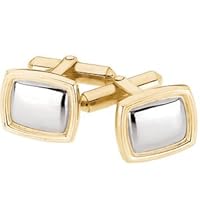 Stylish Gents 14KT Two-Tone Gold Cuff Links 14 X 16 Millimeters each